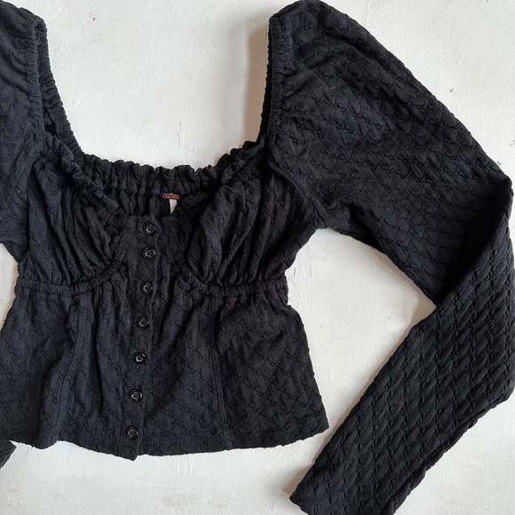 Free People Ladybug Long Sleeve Top In Black - Picture 3 of 8
